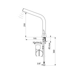 Mitigeur lavabo sur vasque Chromée H250mm Bluetooth