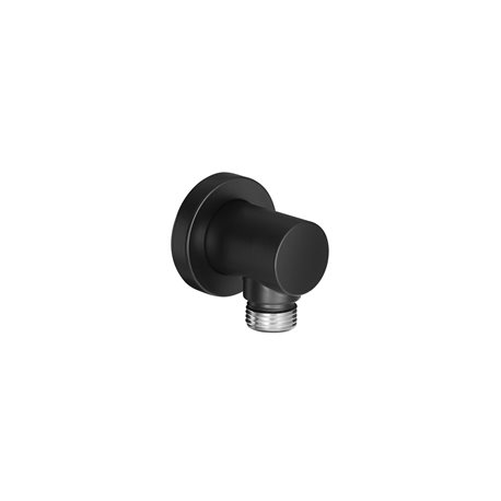 Coude de douche mural Aqua Noir Mat rond 
