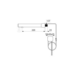 Robinetterie lavabo murale Chromée Robinet Bluetooth L220 mm Encastré