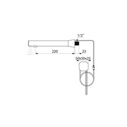 Robinet lavabo murale Chromée L220 mm Encastré