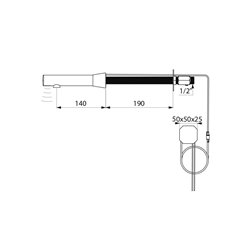 Robinet lavabo murale Chromée L140 mm Traversée de cloison