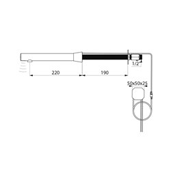 Robinet lavabo murale Chromée L220 mm Traversée de cloison
