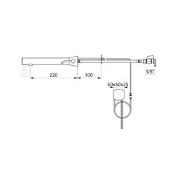 Mitigeur lavabo murale Chrome noir mat L220 mm Traversée de cloison