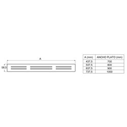 Grille de vidage Aquos pour receveur L. 700 mm