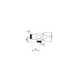 Robinet d'évier mural M1/2" sans bec