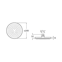 Pomme de douche Rainsense Ø 200 mm Chromée