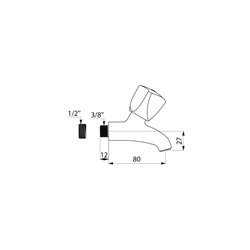 Robinet de poste d'eau mural, M3/8" ou M1/2"