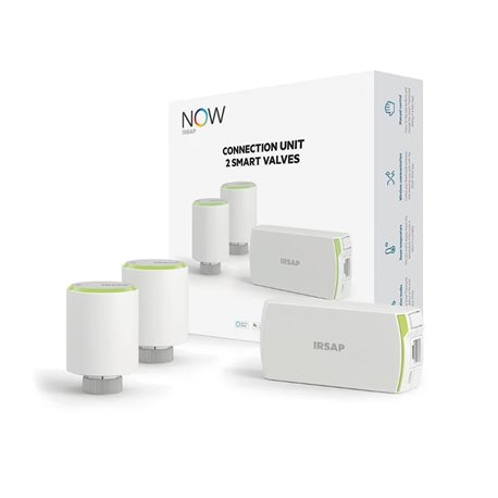 Kit de connexion Irsap Now Boîtier + 2 Têtes thermostatiques intelligentes