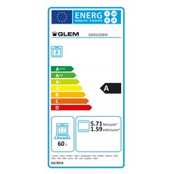 Cuisinière gaz Four gaz GA551GWH Convection naturelle gaz