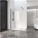 Paroi de douche fixe Black New Anco transaparente Epaisseur 6 mm Profilé noir 1000 mm