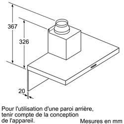 Hotte de cuisine décorative série 4 DWB66FM50 murale 580 m3/h Inox 60 cm