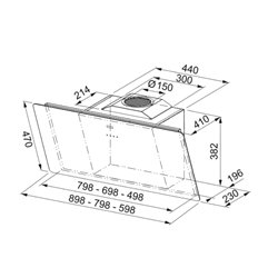 Hotte inclinée Smart Verre Noir 60 cm