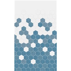 Panneau de douche Kinewall Design 125x202 cm Tomette camaieu bleu