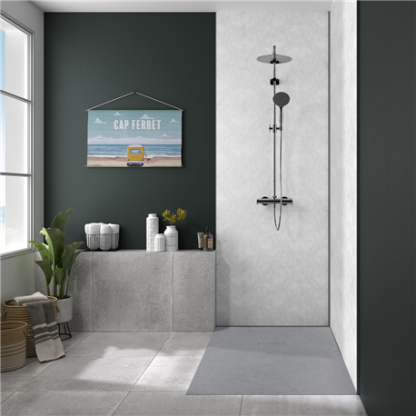 Panneau de douche Kinewall Design 125x250 cm Taloché blanc