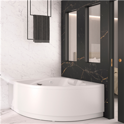 Panneau de douche Kinewall Design 100x202 cm Marbre noir et cuivre