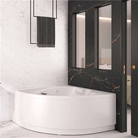 Panneau de douche Kinewall Design 125x202 xm Marbre noir et cuivre Panneau de douche Kinewall Design 125x202 xm Marbre noir et cuivre