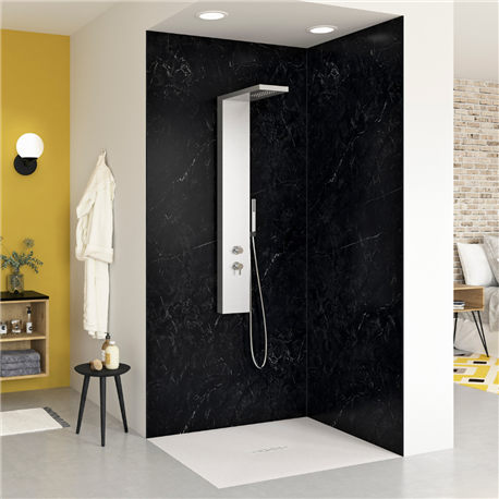 Panneau de douche Kinewall Design 125x202 xm Marbre noir