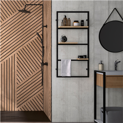 Panneau de douche Kinewall Design 100x202 cm Ciment bandes