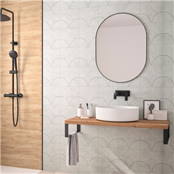 Panneau de douche Kinewall Design 100x202 cm Ciment cercles