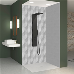 Porte de douche pivotante Supra P Profilé blanc 90 cm PA1522BTN Kinedo