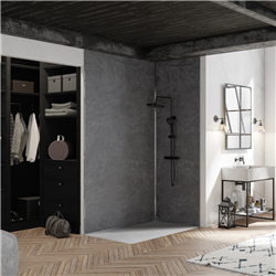 Panneau de douche Kinewall Design 100x202 cm Béton foncé
