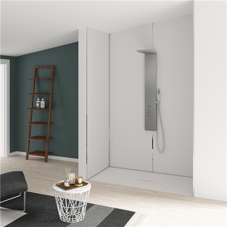 Panneau de douche Kinewall Design 100x250 cm Inox brossé blanc Panneau de douche Kinewall Design 100x250 cm Inox brossé blanc