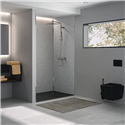 Panneau de douche Kinewall Design 100x202 cm Inox brossé gris
