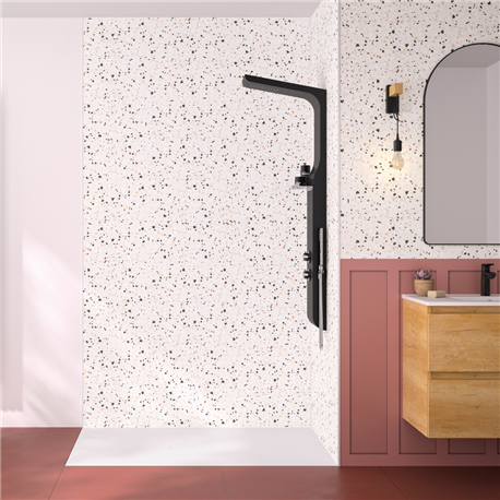 Panneau de douche Kinewall Design 125x202 xm Terrazzo terracotta