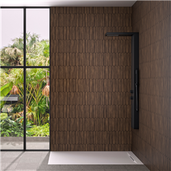 Panneau de douche Kinewall Design 100x250 cm Crayons noyer