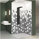 Panneau de douche Kinewall Design 100x202 cm Tomette camaïeu gris