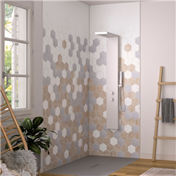 Panneau de douche Kinewall Design 125x202 xm Tomette trilogy