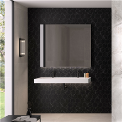 Panneau de douche Kinewall Design 100x202 cm Tomette marbre noir