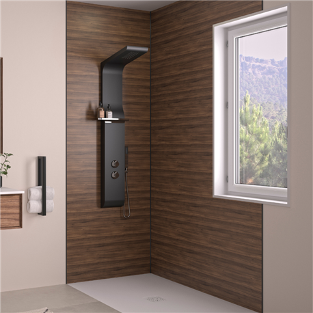 Panneau de douche Kinewall Design 100x202 cm Noyer