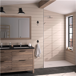 Panneau de douche Kinewall Design 100x250 cm Lambris horizontal beige