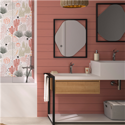 Panneau de douche Kinewall Design 125x202 xm Lambris horizontal terracotta