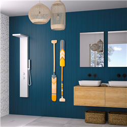 Panneau de douche Kinewall Design 100x202 cm Lambris vertical bleu nuit