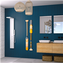 Panneau de douche Kinewall Design 150x202 cm Lambris vertical bleu nuit