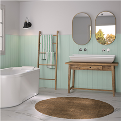 Panneau de douche Kinewall Design 100x250 cm Lambris vertical vert céladon