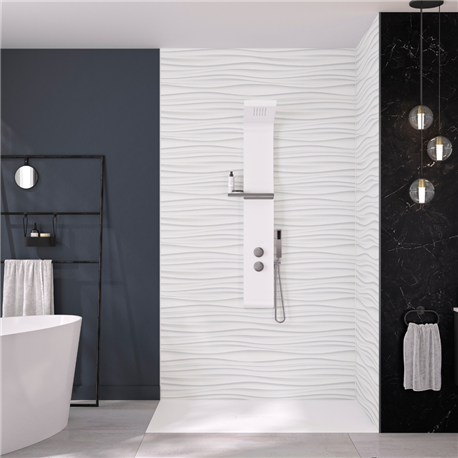 Panneau de douche Kinewall Design 125x202 xm Vagues horizontales