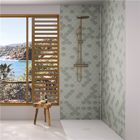 Panneau de douche Kinewall Design 100x202 cm Ecaille sauge Panneau de douche Kinewall Design 100x202 cm Ecaille sauge