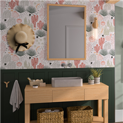 Panneau de douche Kinewall Design 100x202 cm Mixte vert + cactus