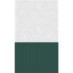 Panneau de douche Kinewall Design 125x202 xm Mixte vert + terrazzo gris