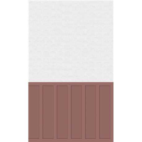 Panneau de douche Kinewall Design 125x202 xm Mixte terracotta + écaille blanche Panneau de douche Kinewall Design 125x202 xm Mixte terracotta + écaille blanche