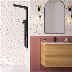 Panneau de douche Kinewall Design 100x202 cm Mixte terracotta + terrazzo terracotta