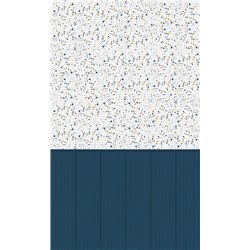 Panneau de douche Kinewall Design 100x202 cm Bardage + terrazzo bleu