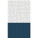 Panneau de douche Kinewall Design 100x202 cm Bardage + terrazzo bleu