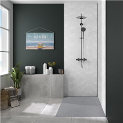 Panneau de douche Kinewall Design 100x202 cm Taloché blanc