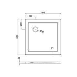 Receveur de douche Z11 carré Z1160 80x80 cm
