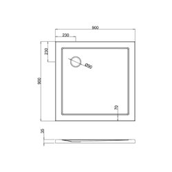 Receveur de douche Z11 carré Z1161 90x90 cm