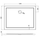 Receveur de douche Z11 rectangle bonde au milieu Z1176 120x90 cm